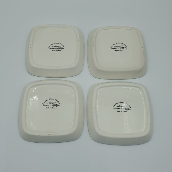 Sango The Sweet Shoppe Christmas Holly Appetizer Plates Hors d'Oeuvres Plates - Picture 4 of 6
